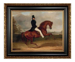 Portrait of George Stanhope Framed Oil Painting Print on Canvas in Black and Antiqued Gold Frame