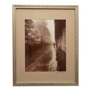 Jack Beech Signed Photograph - "Pirates Alley in the Rain" New Orleans French Quarter Vintage C. 1950