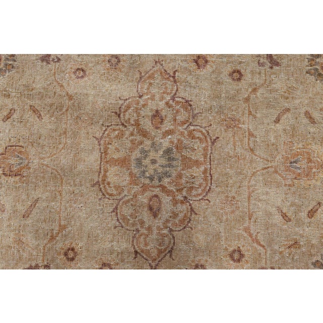 Beige Authentic Early 20th Century Indian Handmade Wool Rug For Sale - Image 8 of 12