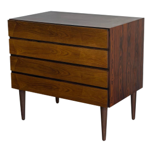 Vintage Danish Modern Rosewood Four Drawer Chest / Small Dresser 1960s