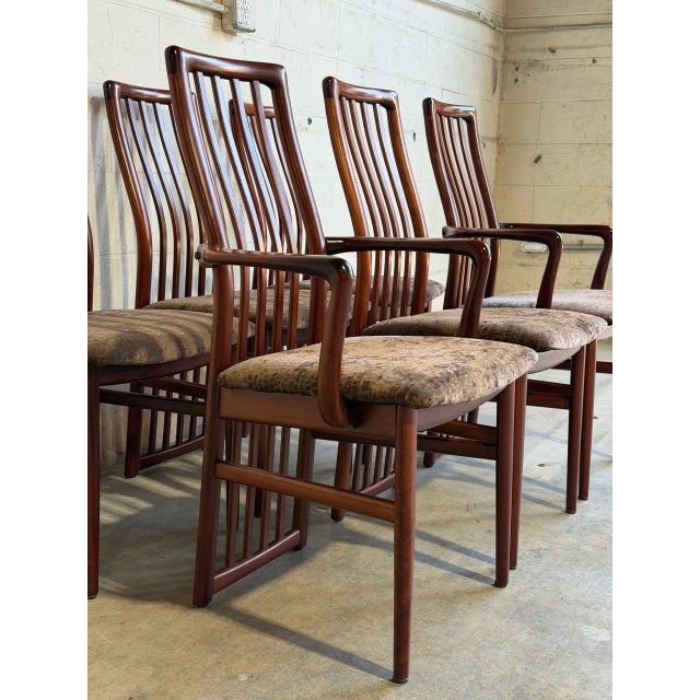 Rosewood High Back Dining Chairs Set of 6 in Style of Schou Andersen Denmark Mid-Century Modern 1960s For Sale In Los Angeles - Image 6 of 10