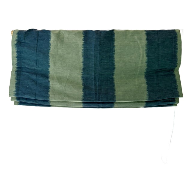 Pair of Roman Shades in Schumacher Bagan Peacock Fabric For Sale