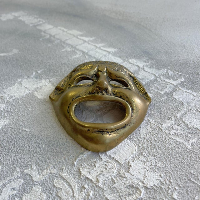 Decorative Mask in Brass from the Classical Greek-Roman Theatre, 1800s For Sale - Image 4 of 9