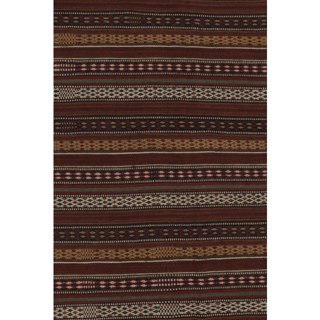 Vintage Persian Kilim, Polychromatic Stripes With Geometric Motifs - Rug & Kilim For Sale In New York - Image 6 of 8