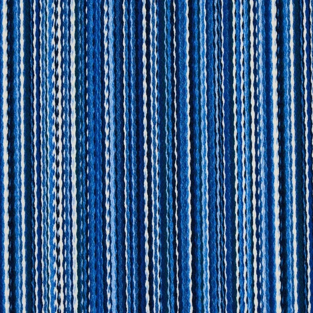 Contemporary Schumacher Fino Stripe Indoor/Outdoor Fabric in Cobalt For Sale - Image 3 of 4