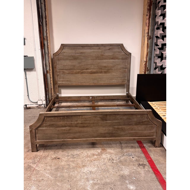 Taupe California King Zin Home Amelie Wood Bed Frame For Sale - Image 8 of 12