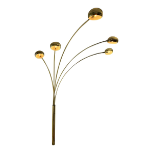 1980 Guzzini 5-Head Arc Floor Lamp With Marble Base