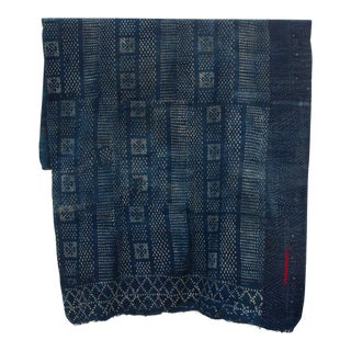 Ancestral Hearth Indigo Mud Cloth Throw For Sale