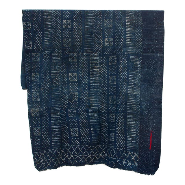 Ancestral Hearth Indigo Mud Cloth Throw For Sale