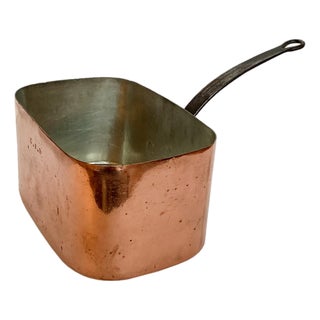 Vintage Rectangular French Copper Pot # 1 For Sale