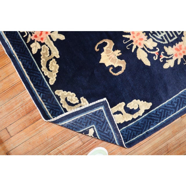 Early 20th Century Antique Floral Chinese Peking Rug - 3'3" x 5'5" For Sale - Image 5 of 7