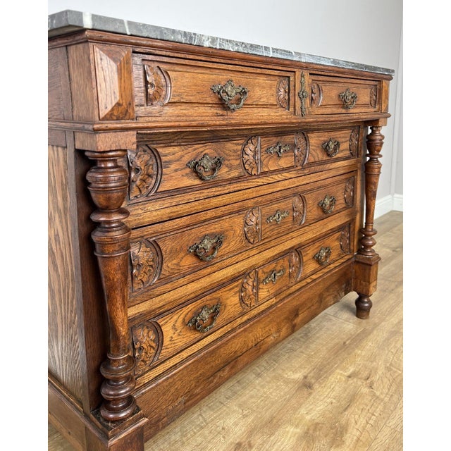 French Style Chest of Drawers with Marble Top For Sale - Image 15 of 18