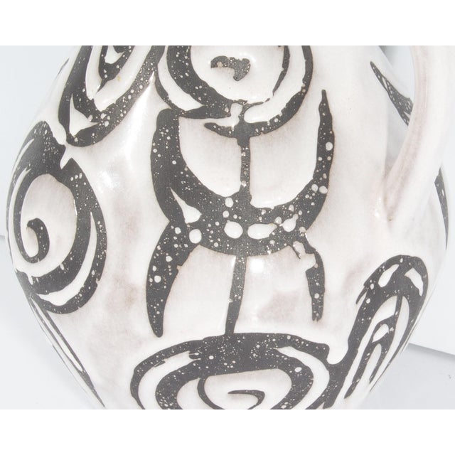 White Mid 20th Century Jasba Keramik West German Black and White Ceramic Pitcher For Sale - Image 8 of 8