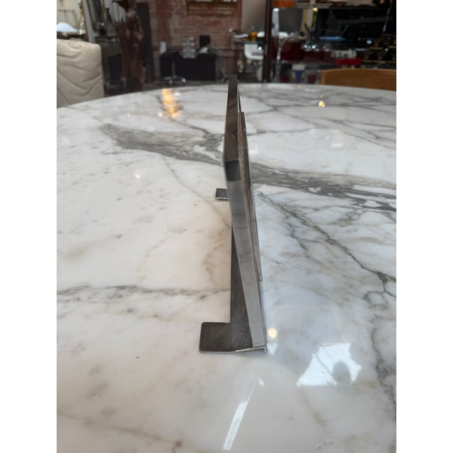 Modern Vintage Chrome & Cane Double Photo Frame For Sale - Image 3 of 7
