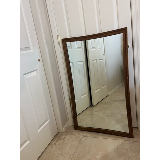 1960s Broyhill Sculptra Mid Century Modern Walnut Framed Wall Mirror For Sale - Image 9 of 12
