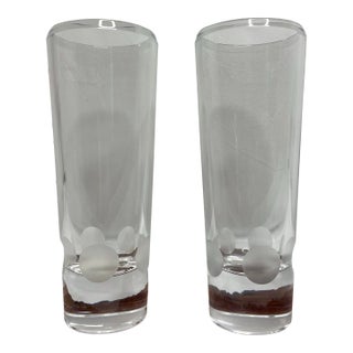 Vera Wang Crystal Frosted Dot Vases for Wedgewood- a Pair For Sale