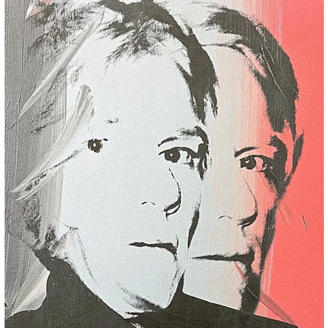 Andy Warhol (after) "Self Portrait grey-red" print, size 60 x 60 cm, plate signed bottom right, numbered with pencil on...