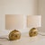 Gold Italian Lamps in Cast Brass with Oval Lampshades, 1970s, Set of 2 For Sale - Image 8 of 9