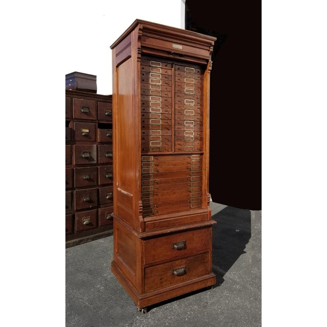 Antique Roll Top File Cabinet By A B Dick Co Chicago Farmhouse Industrial As Is Chairish