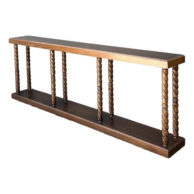 Vintage Carved Barley Twist Console Table For Sale