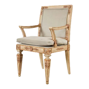 Hendrix Allardyce Neoclassical Venetian Style Painted Library Chair