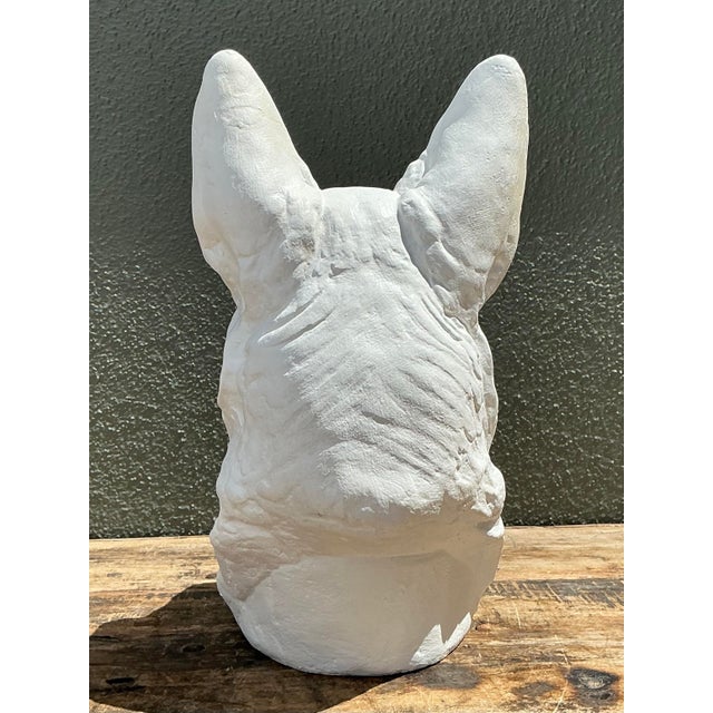 Contemporary Vintage Cast Concrete German Shepherd Head For Sale - Image 3 of 12
