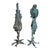 Pair of Monumental Mid-Century Patinated Bronze Parrot Sculptures on Tree Stands For Sale