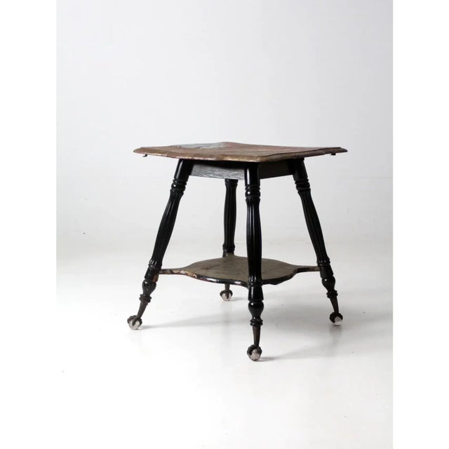Antique Victorian Parlor Table With Glass Ball and Claw Feet For Sale - Image 6 of 14