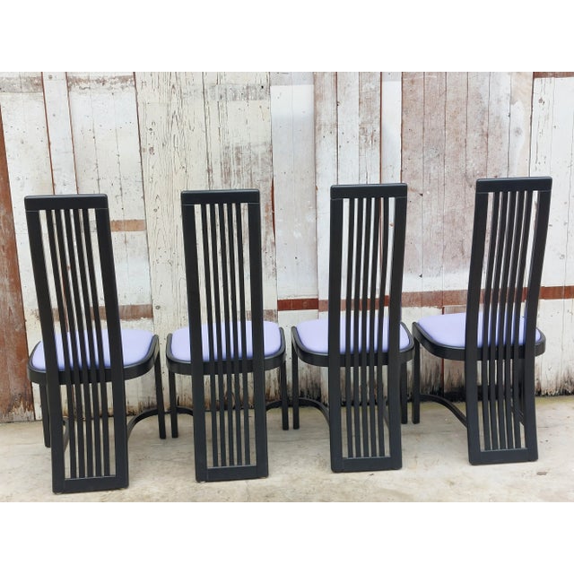 Black Set of 4 Model L4K 252 High-Back Dining Chairs by Liberty Furniture, Canada, 1980s For Sale - Image 8 of 13