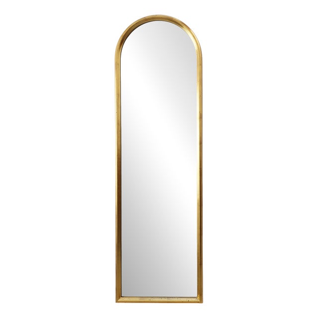 Gold‑toned Arched Wall Mirror from Deknudt, Belgium, 1980s For Sale