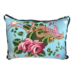 Vintage Chinoiserie Floral Pillow