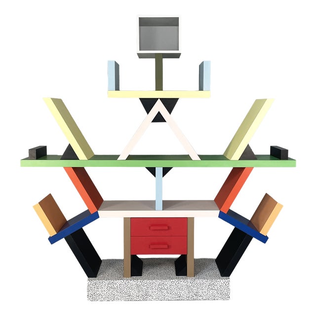 Italian Modern Laminate Carlton Bookcase by Ettore Sottsass for Memphis, 1981 For Sale