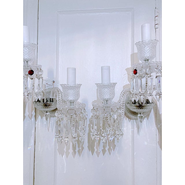 1980s Crystal Wall Sconces With Spear Crystals - A Pair | Chairish