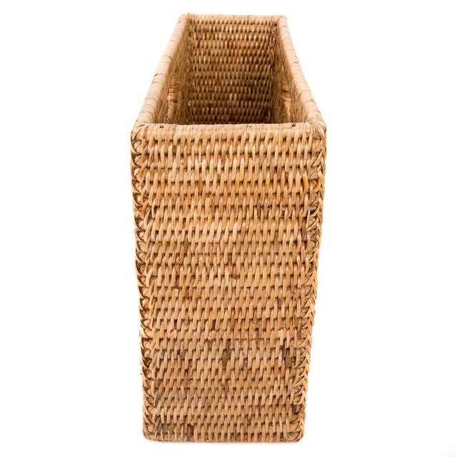 2020s Artifacts Rattan Rectangular Magazine Holder in Honey Brown - 16" For Sale - Image 5 of 10