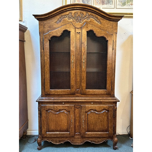 French Provincial Two Piece Kitchen Hutch Chairish