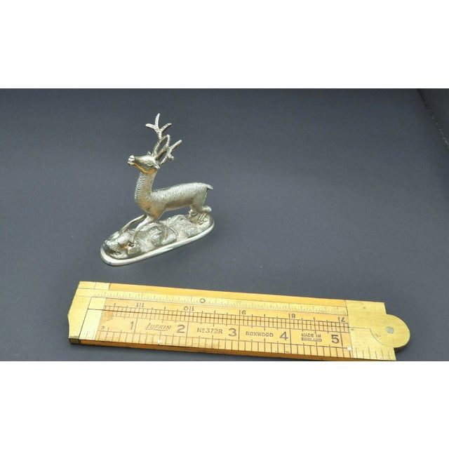 Silver 1980s Sterling Silver Peruvian 5 Point Buck Deer Stag Miniature Figurine .900 Silver For Sale - Image 8 of 9