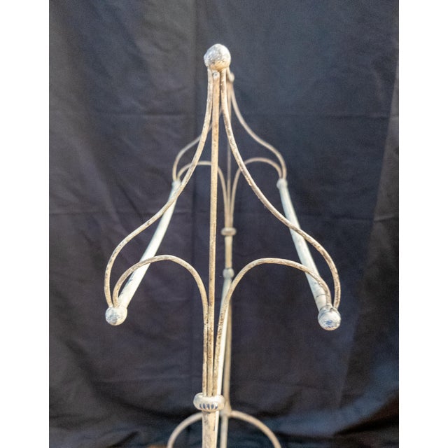 19th Century Victorian White and Blue Painted Wire and Metal Towel Drying Rack For Sale - Image 14 of 16