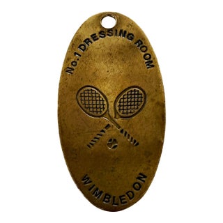 Vintage Wimbeldon Brass No. 1 Dressing Room Key Chain For Sale