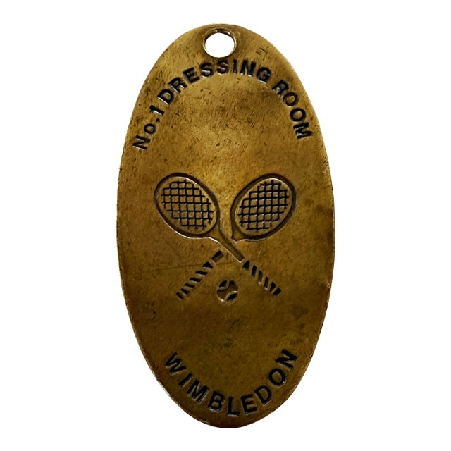 Vintage Wimbeldon Brass No. 1 Dressing Room Key Chain For Sale