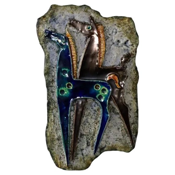 Wall Ceramic of Horses by Helmut Schäffenacker For Sale