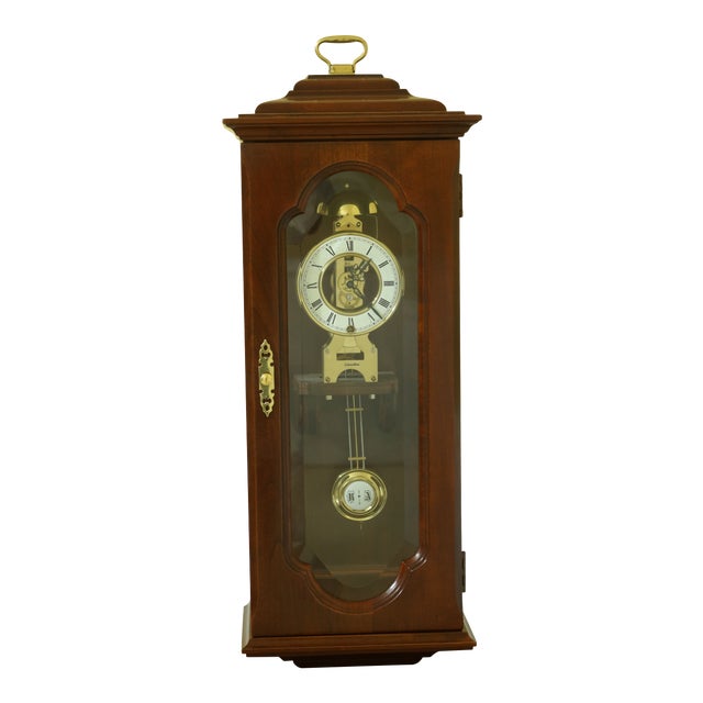 Ethan Allen Cherry Hanging Wall Clock Chairish