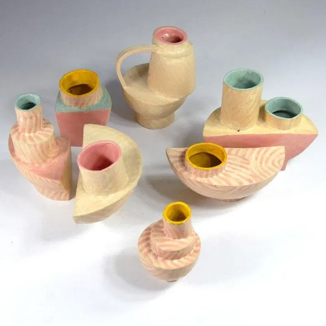 Postmodern Modern Pottery Sculptural Set by Joanna Wysocka, Set of 7 For Sale - Image 3 of 11