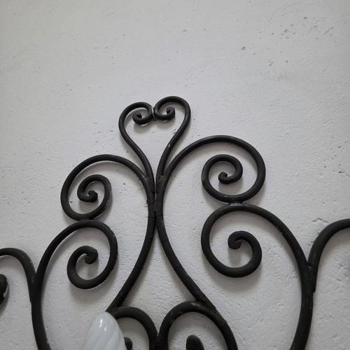 Handcrafted Five-Light Wall Sconce in Wrought Iron with Scrolls For Sale - Image 4 of 10