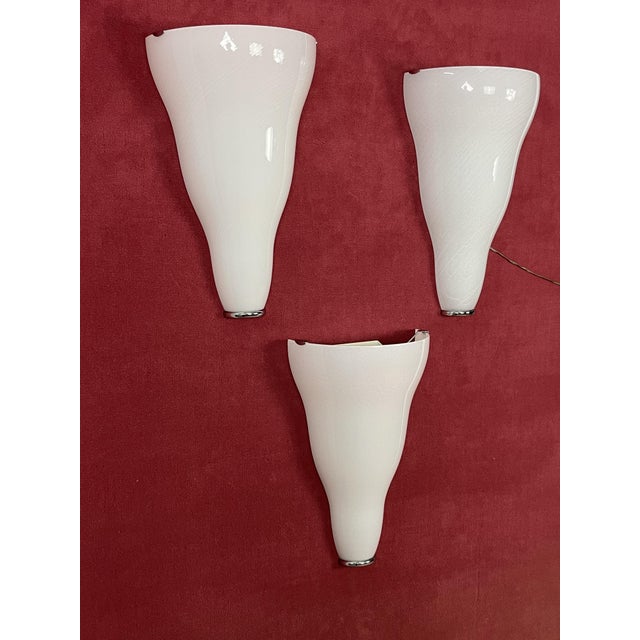 Large Murano Glass Wall Lamps from Leucos, 1980s, Set of 3 For Sale - Image 6 of 18