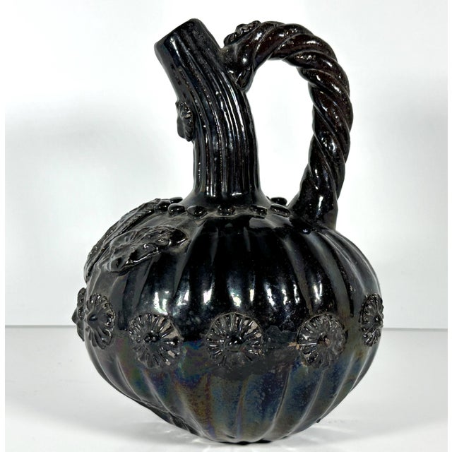 Antique Lady of Guadalupe Holy Water Pottery Jug For Sale - Image 4 of 10