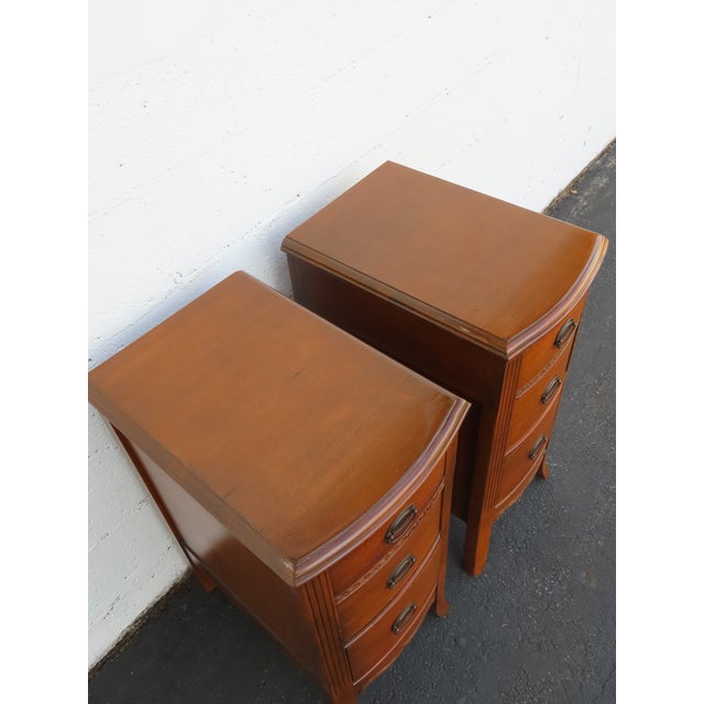 Tall and Narrow Mahogany Nightstands End Bedside Tables a Pair 6658 For Sale - Image 11 of 18