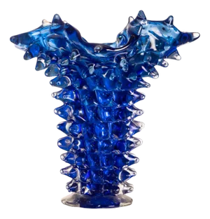 Vintage Rostrato Vase in Blue Murano Glass by Ercole Barovier for Barovier & Toso, 1960