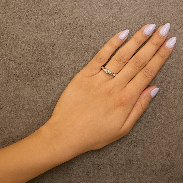 Early 21st Century 10K Yellow Gold 1/2 Cttw Diamond Three Stone Ring - Size 7.5 For Sale - Image 5 of 6