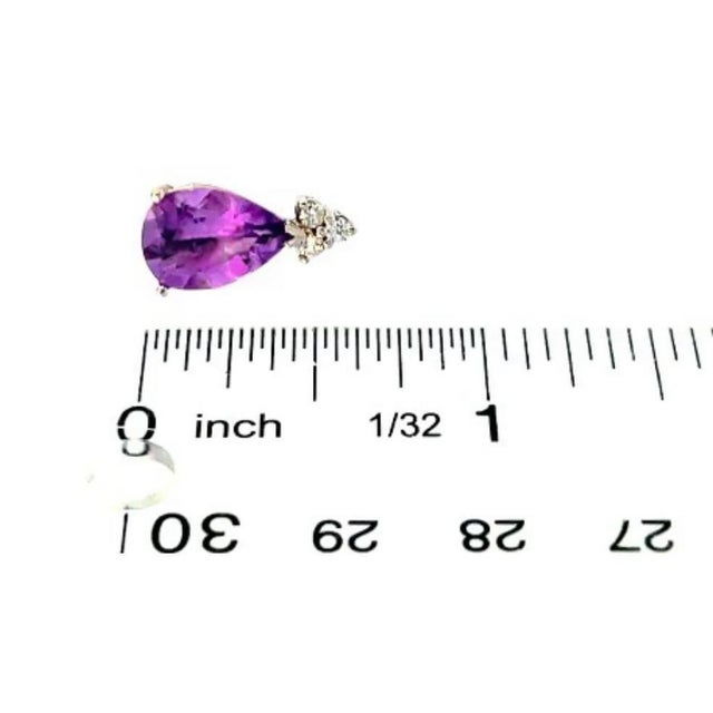 Natural Amethyst Diamond Earrings 14k W Gold 3.62 TCW Certified For Sale - Image 9 of 10