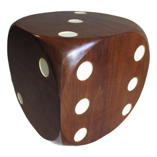 Vintage Six-Sided Die Form Side Table in Walnut Attributed to Constance Posse For Sale